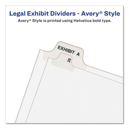 Avery Preprinted Legal Exhibit Side Tab Index Dividers, Avery Style, 26-Tab, 26 to 50, 11 x 8.5, White, 1 Set