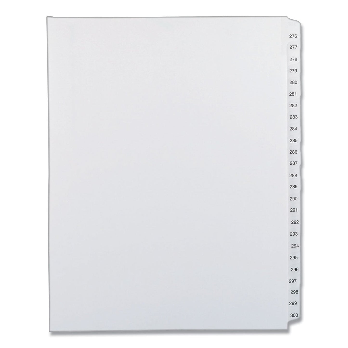Avery Preprinted Legal Exhibit Side Tab Index Dividers, Allstate Style, 25-Tab, 276 to 300, 11 x 8.5, White, 1 Set