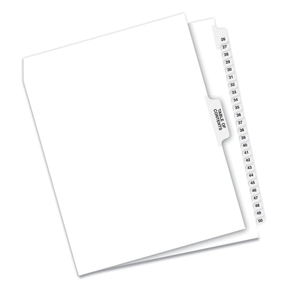 Avery Preprinted Legal Exhibit Side Tab Index Dividers, Avery Style, 26-Tab, 26 to 50, 11 x 8.5, White, 1 Set