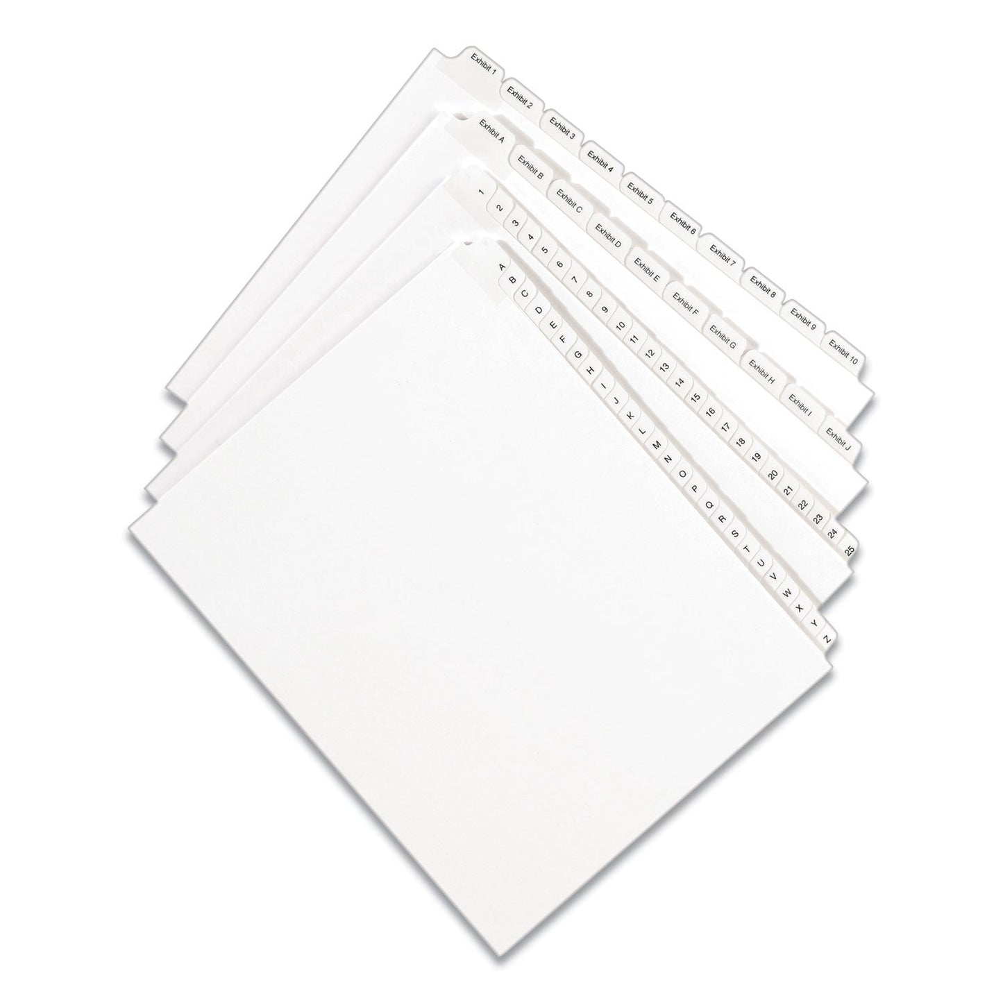 Avery Preprinted Legal Exhibit Side Tab Index Dividers, Allstate Style, 26-Tab, X, 11 x 8.5, White, 25/Pack