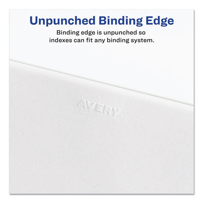 Avery Preprinted Legal Exhibit Side Tab Index Dividers, Allstate Style, 10-Tab, 11, 11 x 8.5, White, 25/Pack