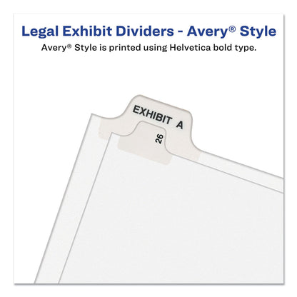 Avery Preprinted Legal Exhibit Side Tab Index Dividers, Avery Style, 10-Tab, 1, 11 x 8.5, White, 25/Pack