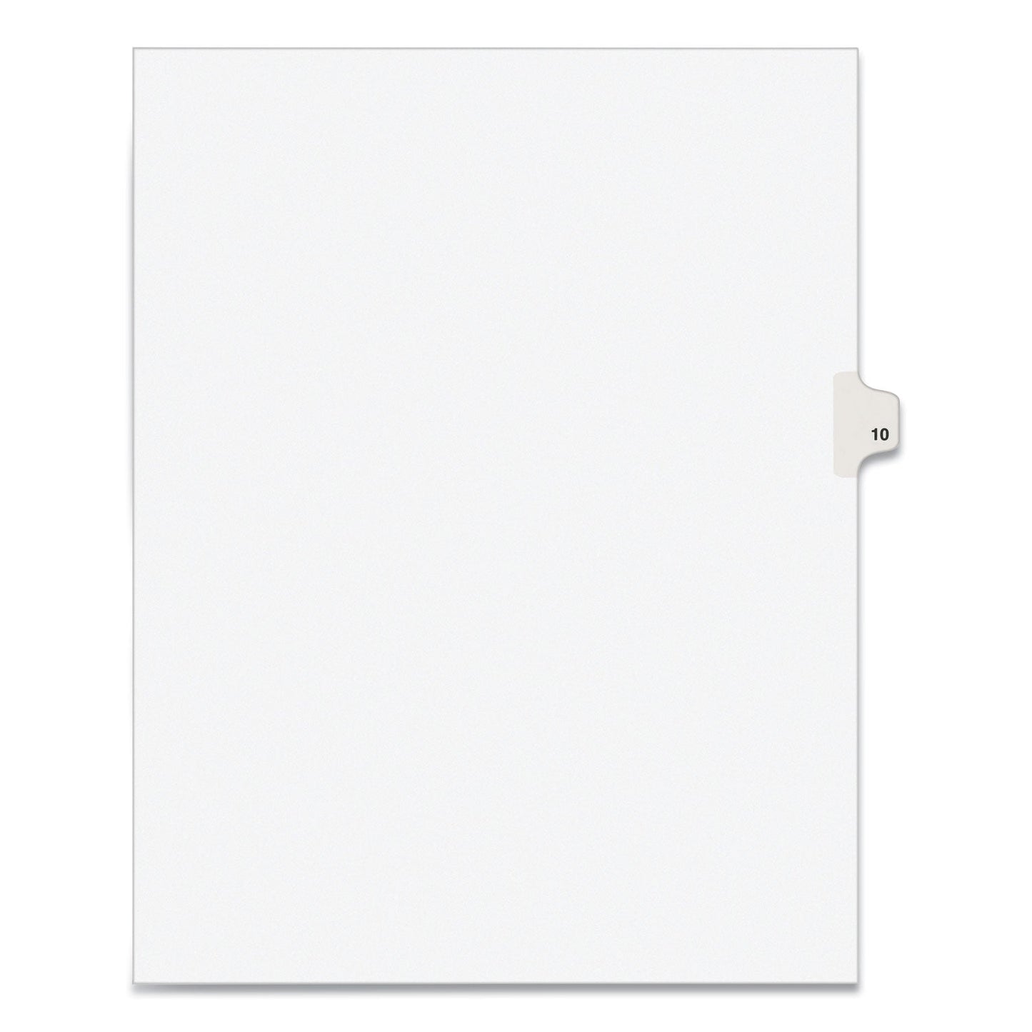 Avery Preprinted Legal Exhibit Side Tab Index Dividers, Avery Style, 10-Tab, 10, 11 x 8.5, White, 25/Pack