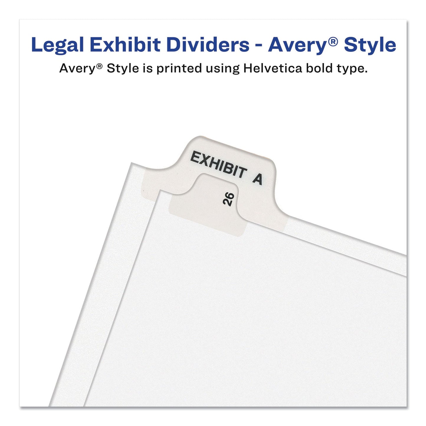 Avery Preprinted Legal Exhibit Side Tab Index Dividers, Avery Style, 10-Tab, 4, 11 x 8.5, White, 25/Pack