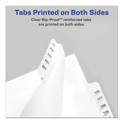 Avery Preprinted Legal Exhibit Side Tab Index Dividers, Allstate Style, 26-Tab, V, 11 x 8.5, White, 25/Pack
