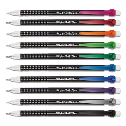 Paper Mate Write Bros Mechanical Pencil, 0.7 mm, HB (#2), Black Lead, Black Barrel with Assorted Clip Colors, 24/Pack