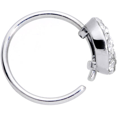 20G 5/16 Clear Gem Retro Peace Sign Nose Hoop
