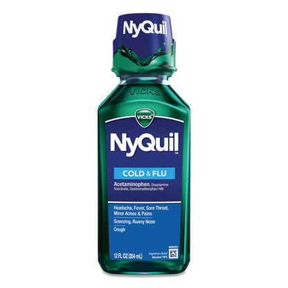 Vicks NyQuil Cold and Flu Nighttime Liquid, 12 oz Bottle
