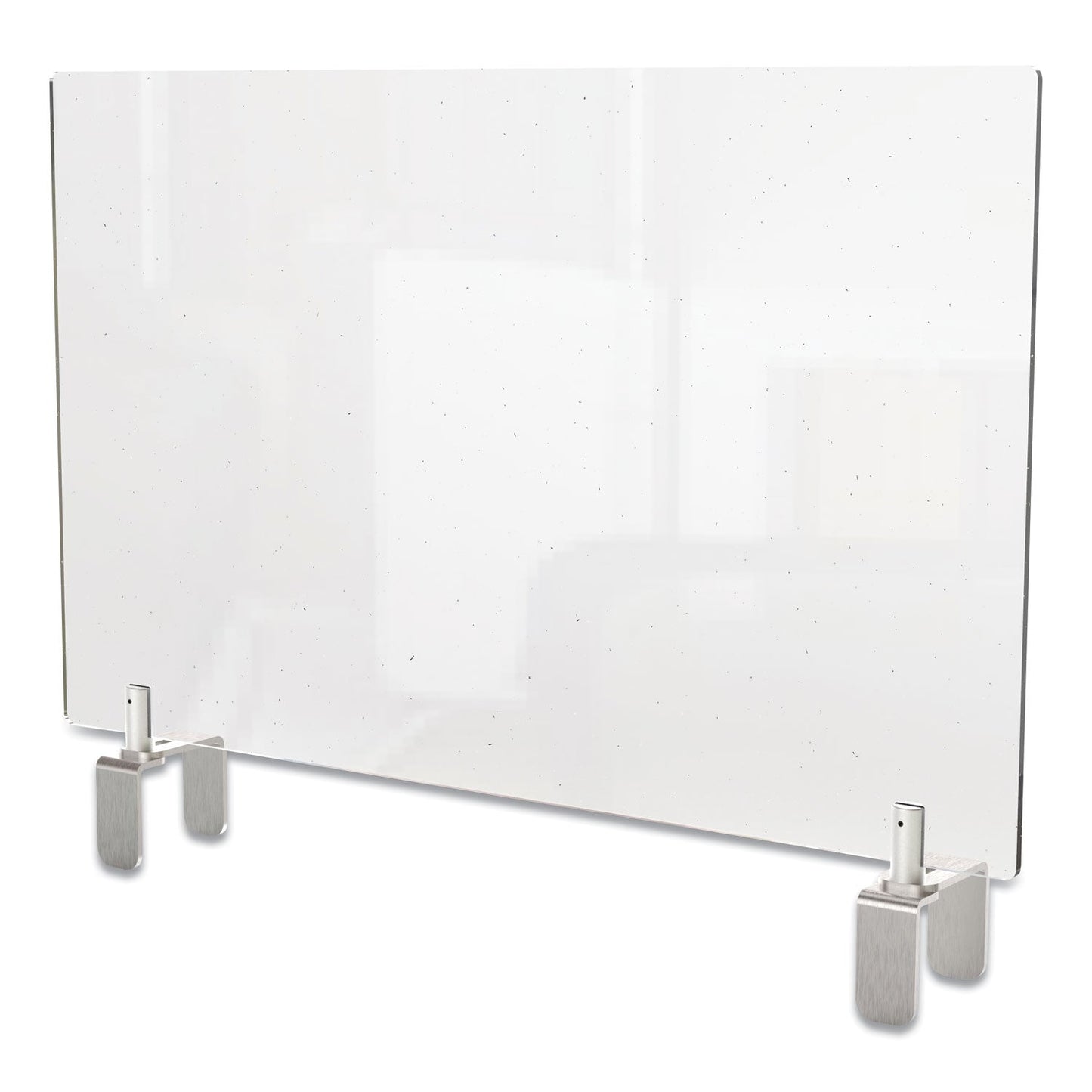 Ghent Clear Partition Extender with Attached Clamp, 36 x 3.88 x 30, Thermoplastic Sheeting