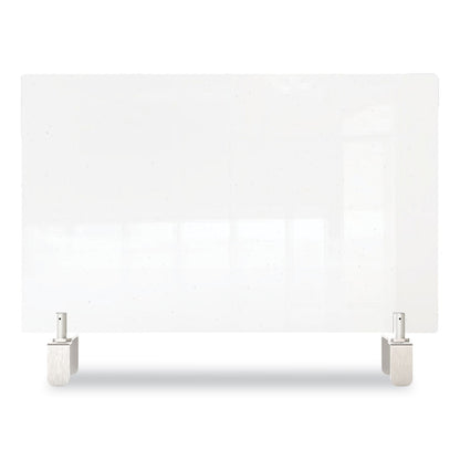 Ghent Clear Partition Extender with Attached Clamp, 42 x 3.88 x 18, Thermoplastic Sheeting