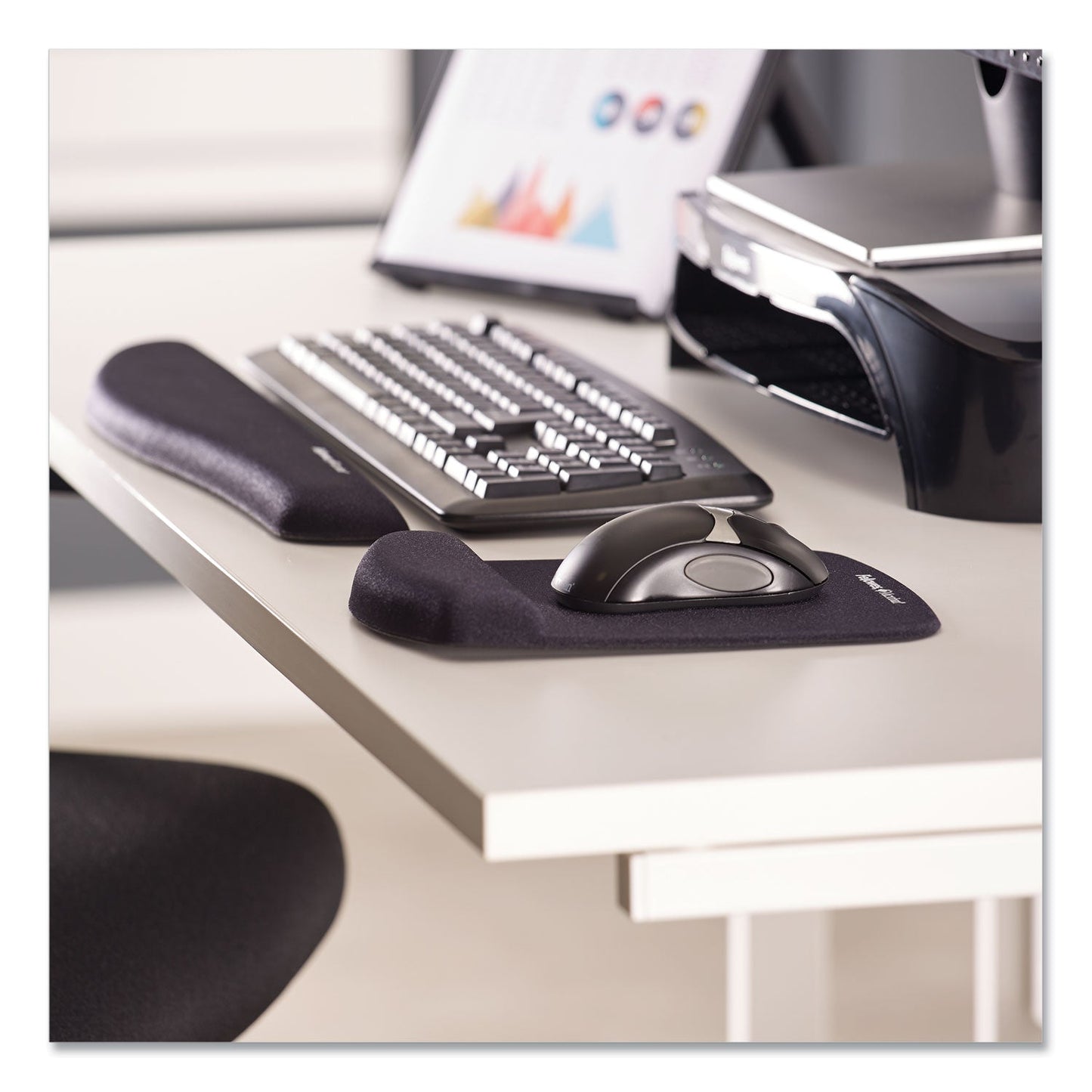 Fellowes PlushTouch Keyboard Wrist Rest, 18.12 x 3.18, Black