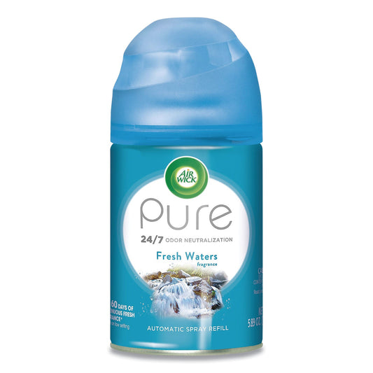 Air Wick Freshmatic Ultra Automatic Spray Refill, Fresh Waters, 5.89 oz Aerosol Spray, 6/Carton