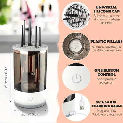 Makeup Brush Cleaner Automatic Rotating Makeup Brush Cleaner USB Portable Electric Cosmetic Makeup Brush Rotary Washing Machine