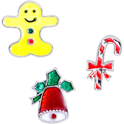 16G 1/4 Candy Gingerbread Christmas Cartilage Tragus Set of 3