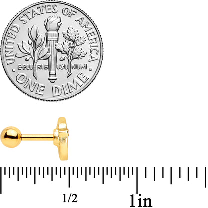 16G 1/4 Gold Tone Santa Claus Christmas Cartilage Tragus Earring