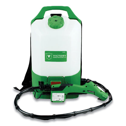 Victory Professional Cordless Electrostatic Backpack Sprayer, 2.25 gal, 0.65" x 48" Hose, Green/Translucent White/Black