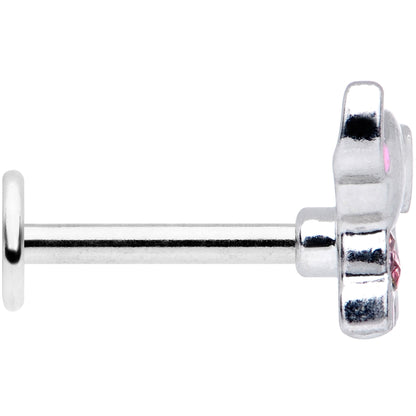 16G 5/16 Pink Gem Lucky Elephant Labret Monroe Tragus