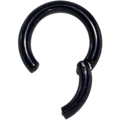 8G 9/16 Black PVD Steel Hinged Segment Ring