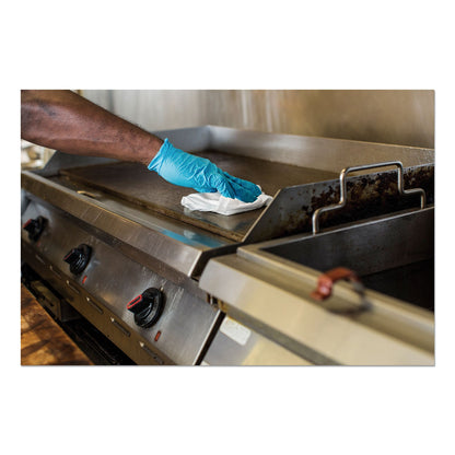 WypAll X80 Foodservice Towel, Kimfresh Antimicrobial Hydroknit, 12.5 x 23.5, White/Blue Stripe, 150/Carton