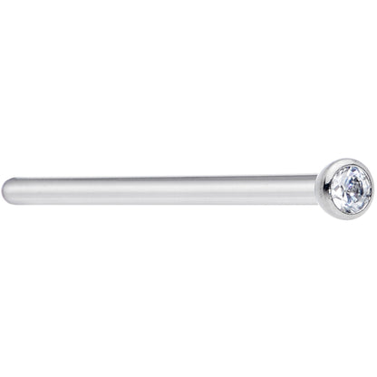 18G 3/4 Clear CZ Gem Grade 23 Titanium Fishtail Nose Ring 2mm