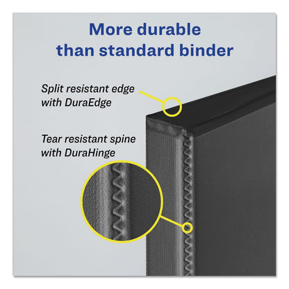 Avery Durable View Binder with DuraHinge and Slant Rings, 3 Rings, 3" Capacity, 11 x 8.5, Black