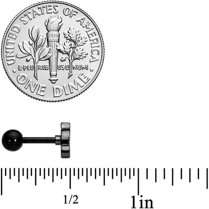 16G 1/4 Black Mouse Cartilage Tragus Earring