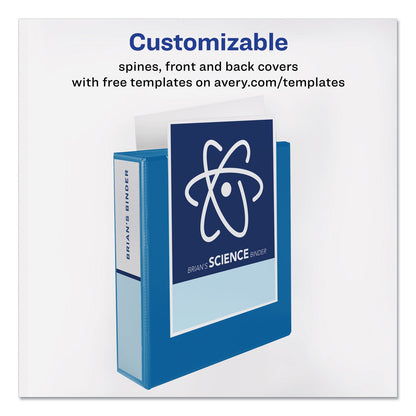 Avery Durable View Binder with DuraHinge and Slant Rings, 3 Rings, 2" Capacity, 11 x 8.5, Blue