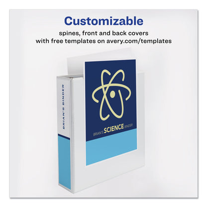 Avery Durable View Binder with DuraHinge and Slant Rings, 3 Rings, 2" Capacity, 11 x 8.5, White