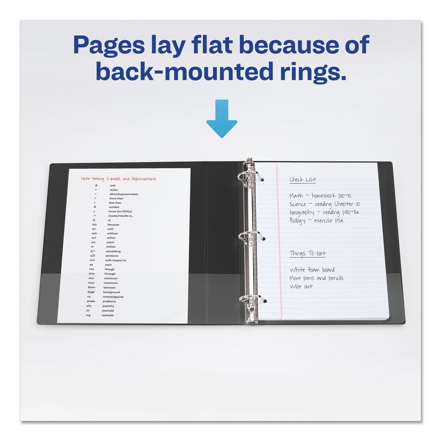 Avery Durable View Binder with DuraHinge and Slant Rings, 3 Rings, 3" Capacity, 11 x 8.5, Black