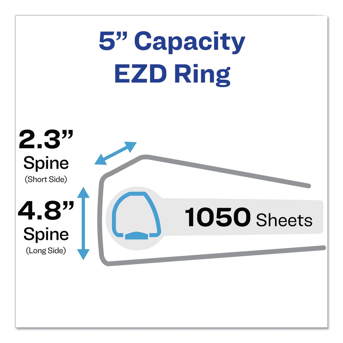 Avery Durable View Binder with DuraHinge and EZD Rings, 3 Rings, 5" Capacity, 11 x 8.5, Black, (9900)