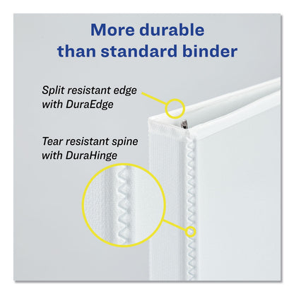 Avery Durable View Binder with DuraHinge and EZD Rings, 3 Rings, 5" Capacity, 11 x 8.5, White, (9901)