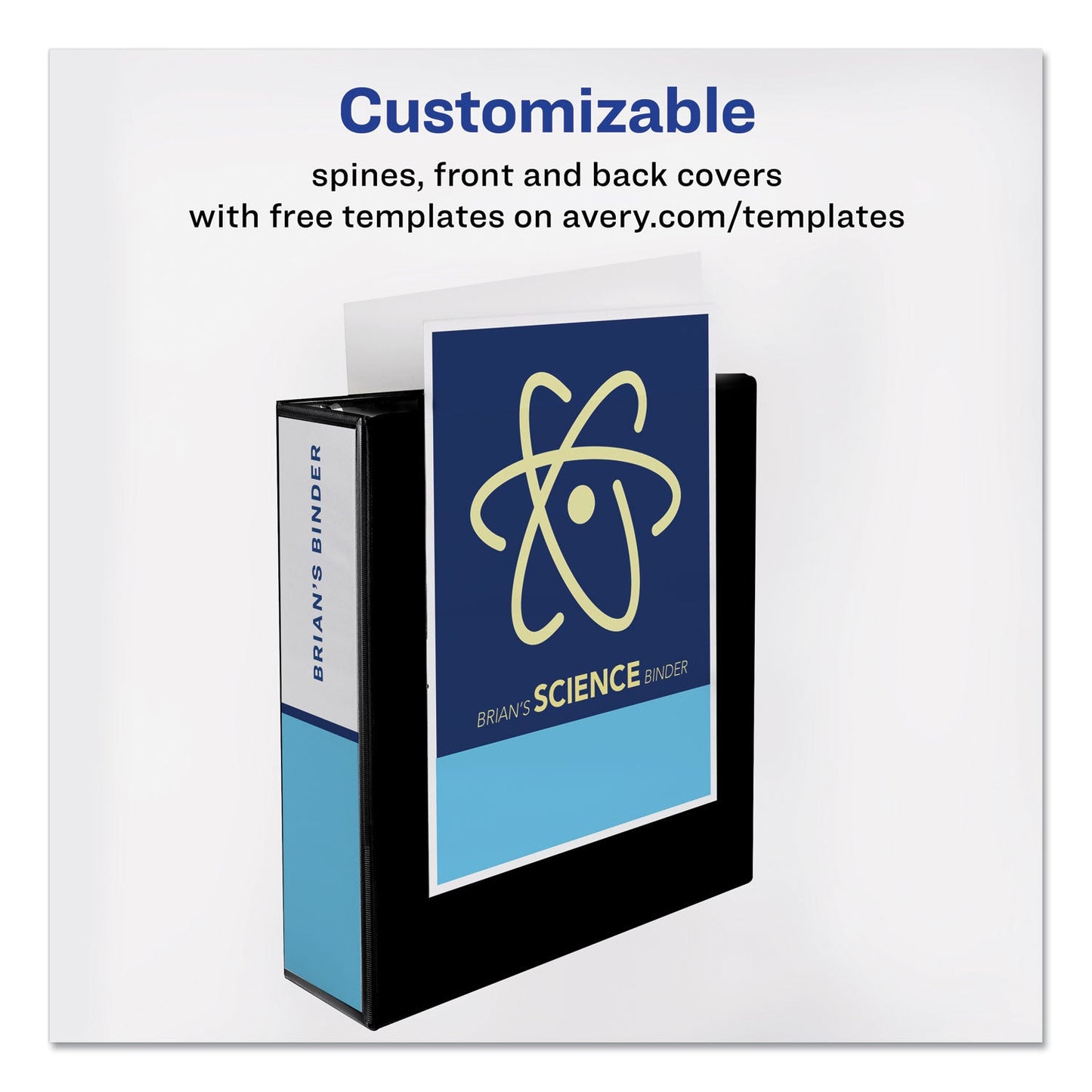 Avery Durable View Binder with DuraHinge and Slant Rings, 3 Rings, 3" Capacity, 11 x 8.5, Black