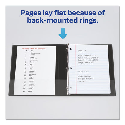 Avery Mini Size Durable Non-View Binder with Round Rings, 3 Rings, 2" Capacity, 8.5 x 5.5, Black