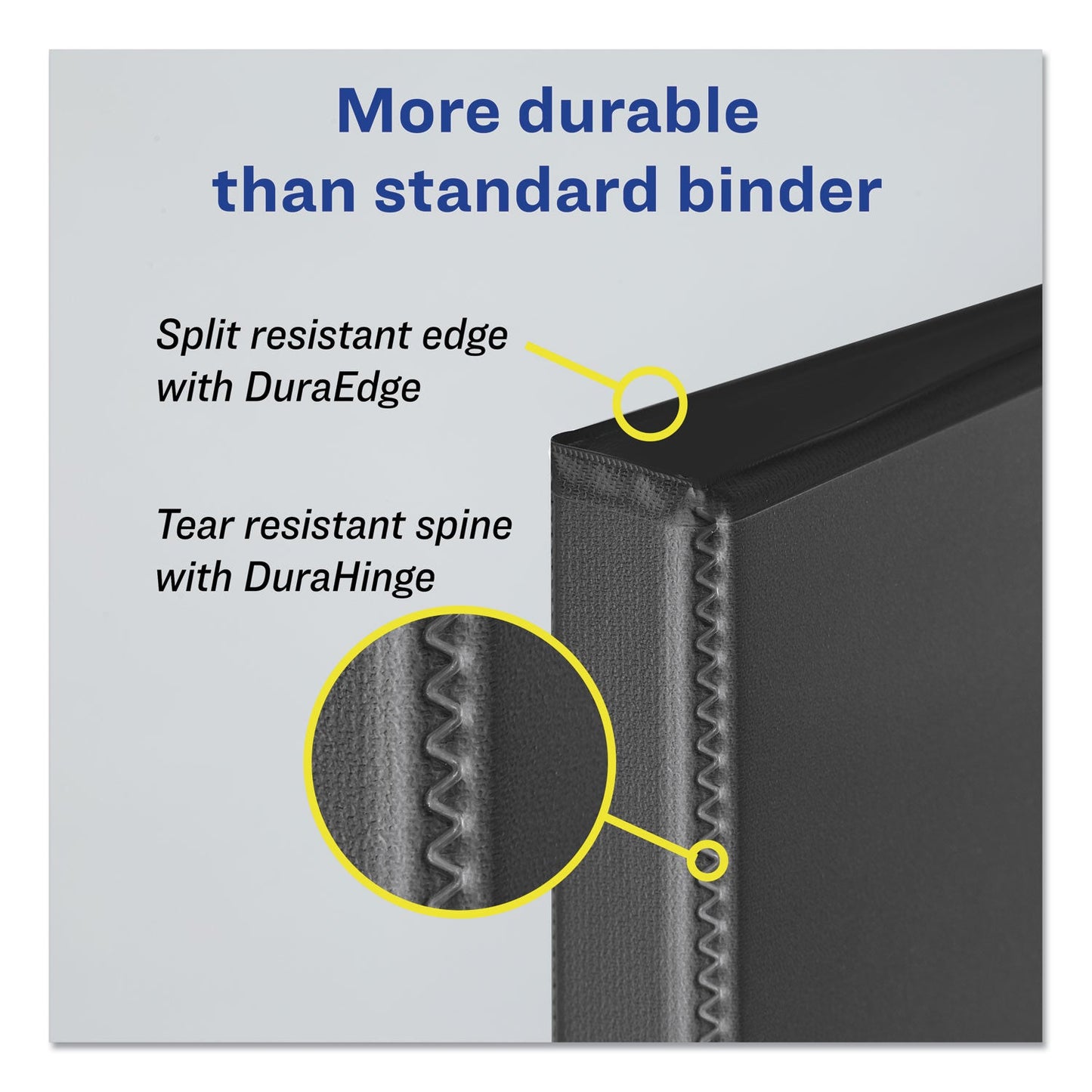 Avery Durable Non-View Binder with DuraHinge and EZD Rings, 3 Rings, 4" Capacity, 11 x 8.5, Black, (8802)