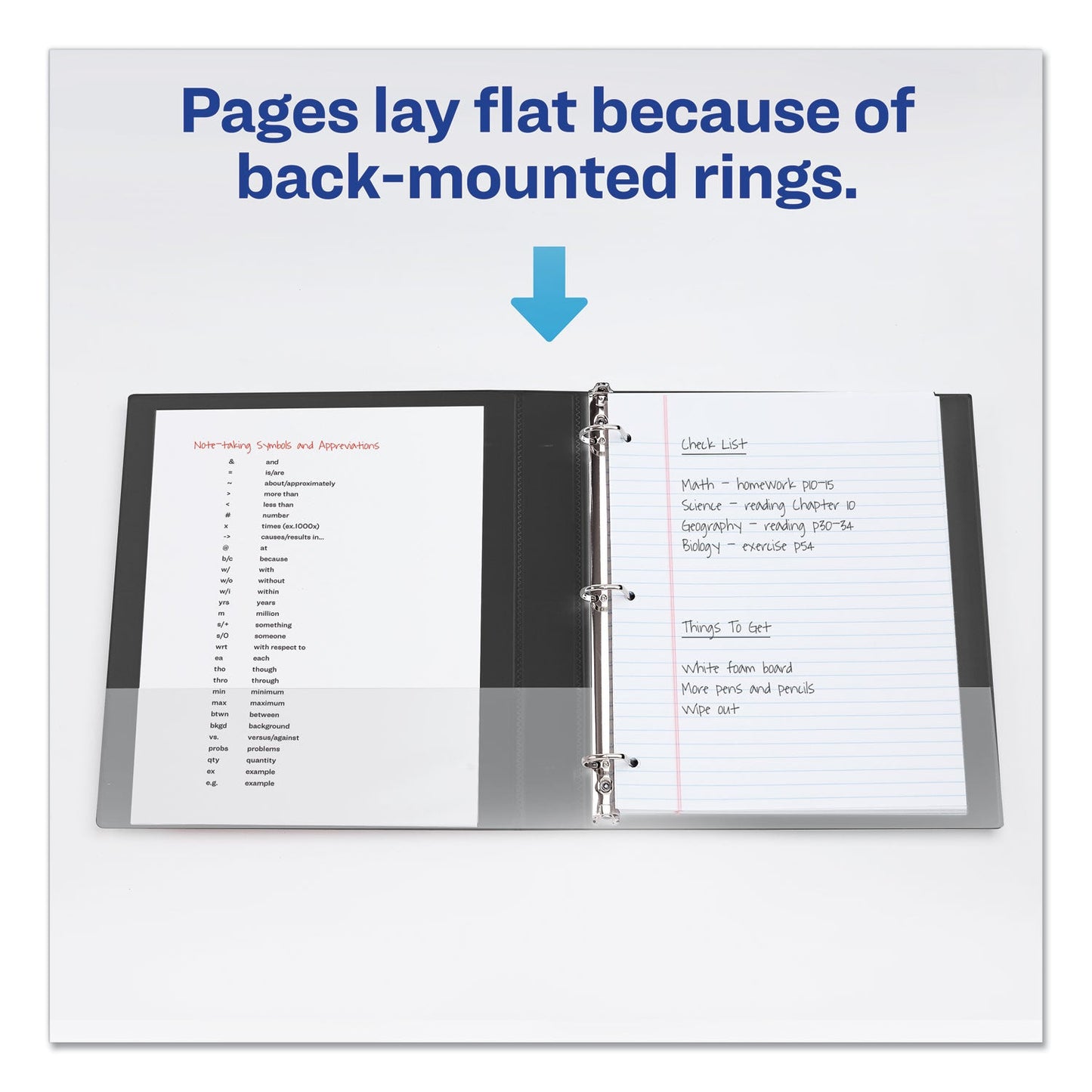 Avery Durable Non-View Binder with DuraHinge and EZD Rings, 3 Rings, 1" Capacity, 11 x 8.5, Black, (8302)