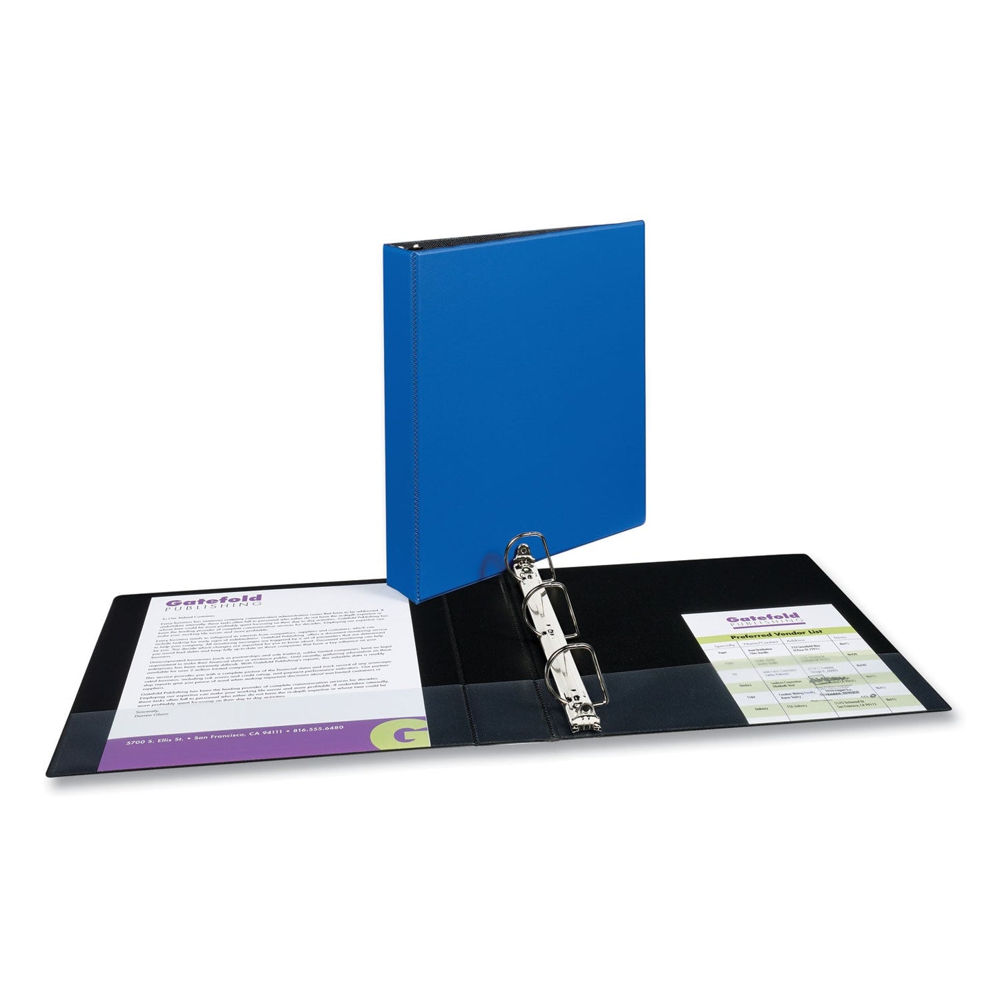 Avery Durable Non-View Binder with DuraHinge and Slant Rings, 3 Rings, 1.5" Capacity, 11 x 8.5, Blue