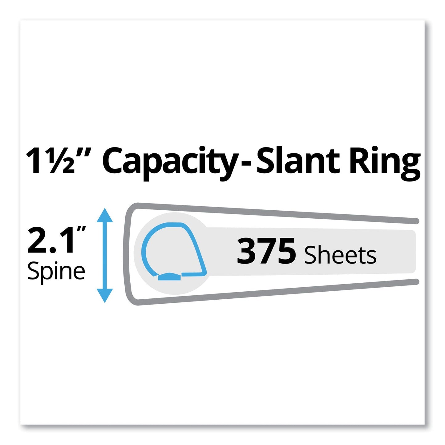 Avery Durable Non-View Binder with DuraHinge and Slant Rings, 3 Rings, 1.5" Capacity, 11 x 8.5, Blue