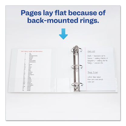 Avery Showcase Economy View Binder with Round Rings, 3 Rings, 1.5" Capacity, 11 x 8.5, White