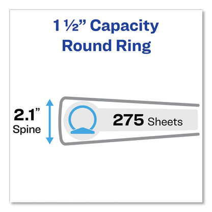 Avery Economy Non-View Binder with Round Rings, 3 Rings, 1.5" Capacity, 11 x 8.5, Blue, (3400)