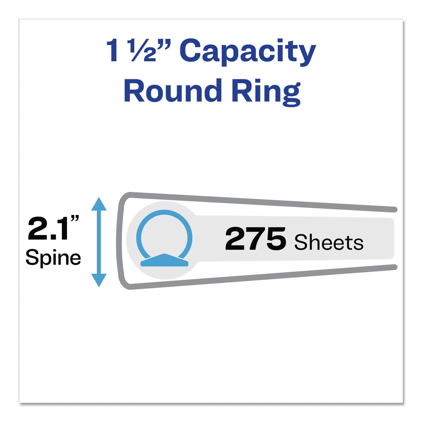 Avery Economy Non-View Binder with Round Rings, 3 Rings, 1.5" Capacity, 11 x 8.5, Black, (3401)