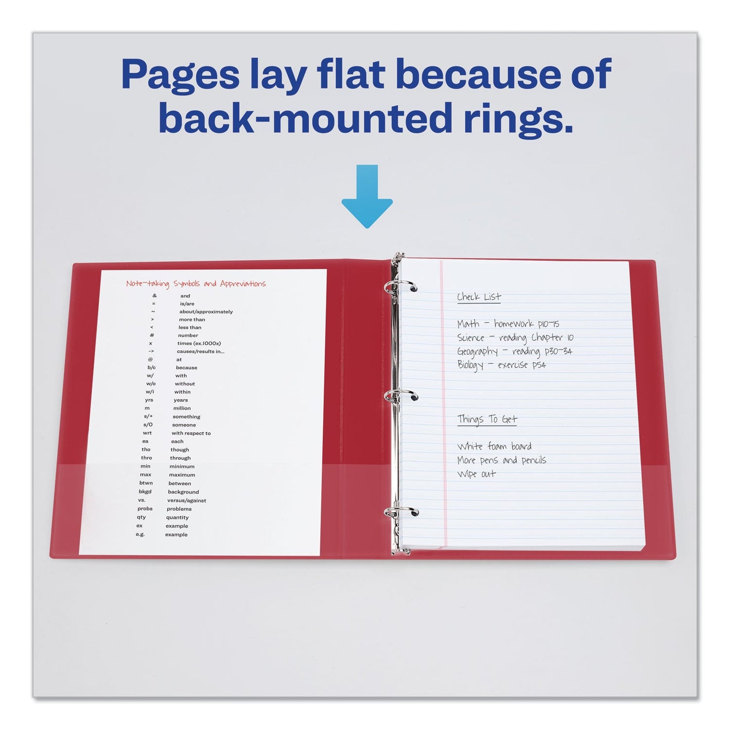 Avery Economy Non-View Binder with Round Rings, 3 Rings, 1" Capacity, 11 x 8.5, Red, (3310)