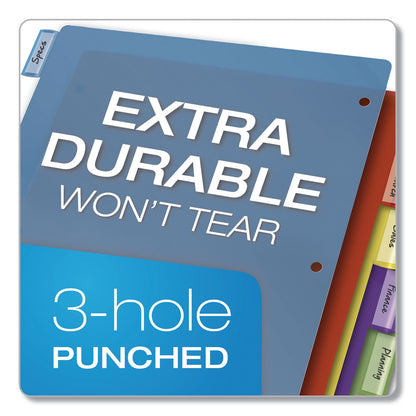 Cardinal Poly Index Dividers, 8-Tab, 11 x 8.5, Assorted, 4 Sets