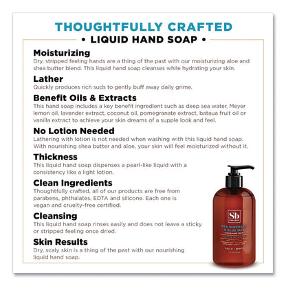 Soapbox Hand Soap, Sea Minerals and Blue Iris, 12 oz Pump Bottle