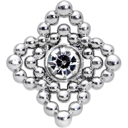 16G 5/16 Clear Gem Textured Cross Labret Monroe Tragus