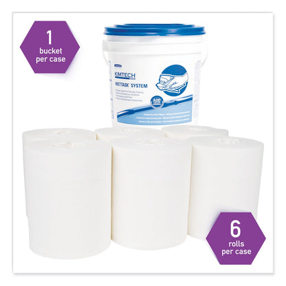 WypAll Power Clean Wipers for Disinfectants, Sanitizers,Solvents WetTask Customizable Wet Wipe System, 140/Roll, 6 Rolls/1 Bucket/CT
