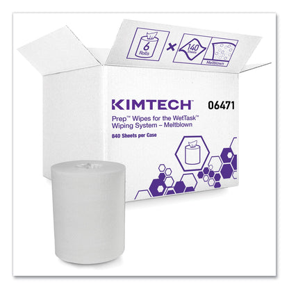 WypAll Critical Clean Wipers for Bleach, Disinfectants, Sanitizers, WetTask Customizable Wet Wiping System, 140/Roll, 6 Rolls/Carton