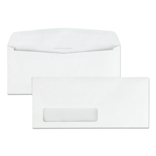 Quality Park Park Ridge Embossed Executive Envelope, Address Window, #10, Commercial Flap, Gummed Closure, 4.13 x 9.5, White, 500/Box