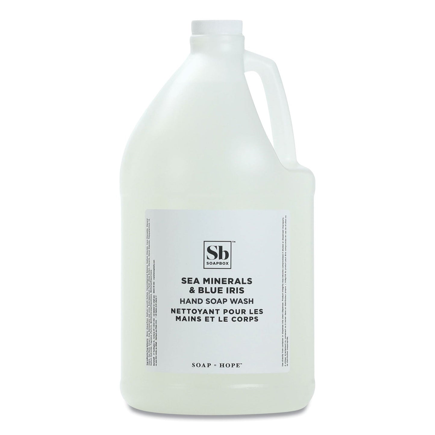 Soapbox Hand Soap, Sea Minerals and Blue Iris, 1 gal Bottle