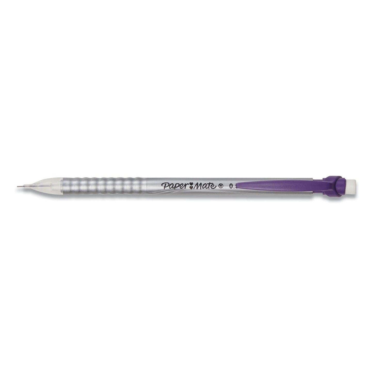 Paper Mate Write Bros Mechanical Pencil, 0.5 mm, HB (#2), Black Lead, Silver Barrel with Assorted Clip Colors, 24/Pack