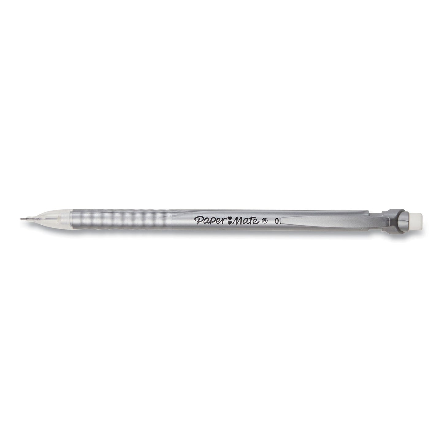 Paper Mate Write Bros Mechanical Pencil, 0.5 mm, HB (#2), Black Lead, Silver Barrel with Assorted Clip Colors, 24/Pack